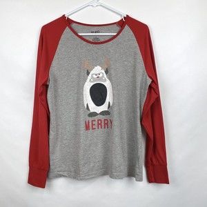 Holiday FamJams Women's Size L MERRY Monster Long Sleeve & Pajama Pants 2-Pc Set